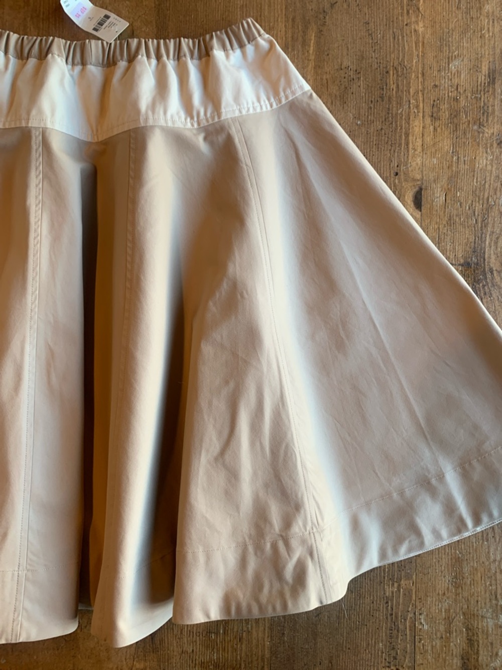Anthropologie Maeve Beige Elastic Waist Skirt with Pockets - Picture 15 of 16